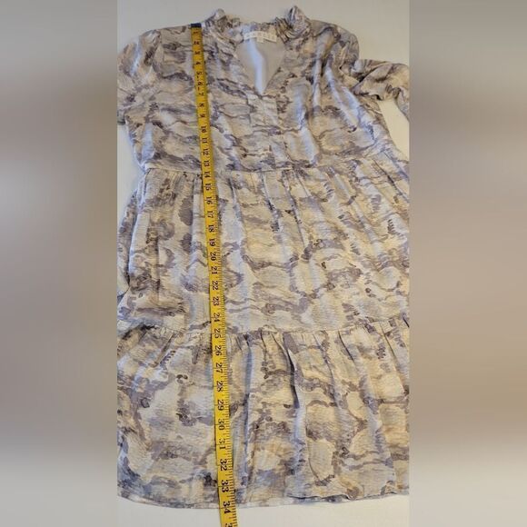 Karlie Abstract Snakeskin Print Long Sleeve Teired Dress Women's Size Medium - Picture 10 of 14